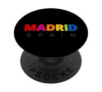 Men's Women's Colorful Madrid Spain Novelty Graphic Design PopSockets PopGrip Adhesivo