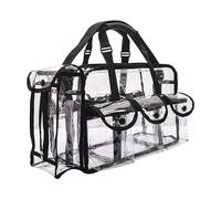 Men's Women's Cosmetic Bag Transparent Waterproof Large-Capacity Lipstick Toiletries Skin Care Products Organizer Makeup para Viajes de Negocios, Viajes, Gimnasio(Black)