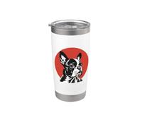 Mens Womens Cute Funny Retro Vintage Red Sun Bostie Lover Vaso térmico de acero inoxidable de doble pared
