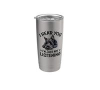 Mens Womens Cute Hear You Listening Scottish Terrier Lover Vaso térmico de acero inoxidable de doble pared
