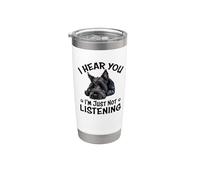 Mens Womens Cute Hear You Listening Scottish Terrier Lover Vaso térmico de acero inoxidable de doble pared