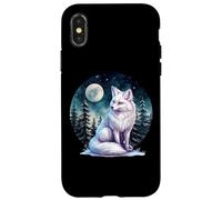Mens Womens Cute Winter Snow White Arctic Fox Lover Carcasa para iPhone X/XS