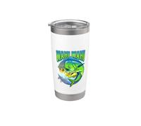 Mens Womens Dads Fish Mahi Mahi Deep Sea Fishing Vaso térmico de acero inoxidable de doble pared