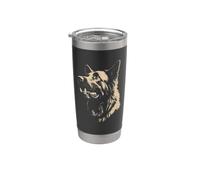 Mens Womens Dog Lover Retro Vintage German Shepherd Vaso térmico de acero inoxidable de doble pared