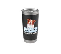 Mens Womens Elements of Happiness Red Border Collie Lover Vaso térmico de acero inoxidable de doble pared