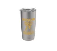 Mens Womens Funny Beware of Owner Sign Boxer Dog Lover Vaso térmico de acero inoxidable de doble pared