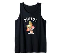 Mens Womens Funny Cottagecore Nope Grumpy Frog On Mushroom Camiseta sin Mangas
