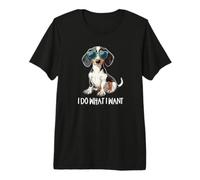 Mens Womens Funny Do What I Want Piebald Dachshund Lover Camiseta Premium
