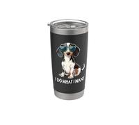 Mens Womens Funny Do What I Want Piebald Dachshund Lover Vaso térmico de acero inoxidable de doble pared