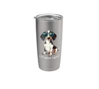 Mens Womens Funny Do What I Want Piebald Dachshund Lover Vaso térmico de acero inoxidable de doble pared