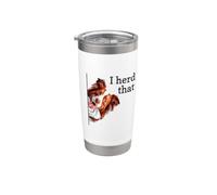 Mens Womens Funny Heard I Herd That Red Border Collie Lover Vaso térmico de acero inoxidable de doble pared