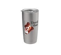 Mens Womens Funny Heard I Herd That Red Border Collie Lover Vaso térmico de acero inoxidable de doble pared