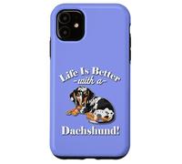Mens & Womens Funny Life Is Better Dapple Dachshund Lover Carcasa para iPhone 11