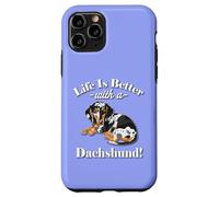 Mens & Womens Funny Life Is Better Dapple Dachshund Lover Carcasa para iPhone 11 Pro