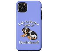 Mens & Womens Funny Life Is Better Dapple Dachshund Lover Carcasa para iPhone 11 Pro Max