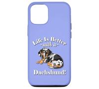 Mens & Womens Funny Life Is Better Dapple Dachshund Lover Carcasa para iPhone 12/12 Pro