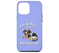 Mens & Womens Funny Life Is Better Dapple Dachshund Lover Carcasa para iPhone 12 Pro Max