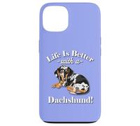 Mens & Womens Funny Life Is Better Dapple Dachshund Lover Carcasa para iPhone 13
