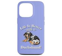 Mens & Womens Funny Life Is Better Dapple Dachshund Lover Carcasa para iPhone 13 Pro