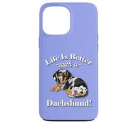 Mens & Womens Funny Life Is Better Dapple Dachshund Lover Carcasa para iPhone 13 Pro Max