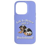 Mens & Womens Funny Life Is Better Dapple Dachshund Lover Carcasa para iPhone 14 Pro