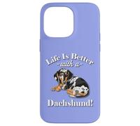 Mens & Womens Funny Life Is Better Dapple Dachshund Lover Carcasa para iPhone 14 Pro Max