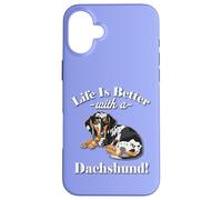 Mens & Womens Funny Life Is Better Dapple Dachshund Lover Carcasa para iPhone 16 Plus