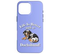 Mens & Womens Funny Life Is Better Dapple Dachshund Lover Carcasa para iPhone 16 Pro Max
