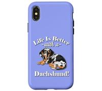 Mens & Womens Funny Life Is Better Dapple Dachshund Lover Carcasa para iPhone X/XS