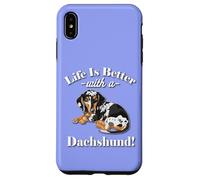 Mens & Womens Funny Life Is Better Dapple Dachshund Lover Carcasa para iPhone XS Max