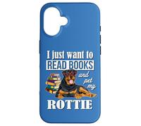 Mens Womens Funny Nerdy Read Books & Pet My Rottweiler Lover Carcasa para iPhone 16