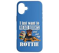 Mens Womens Funny Nerdy Read Books & Pet My Rottweiler Lover Carcasa para iPhone 16 Plus