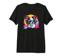 Mens & Womens Funny Retro Vintage 80s Papillon Dog Lover Camiseta Premium