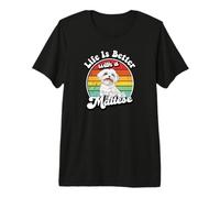 Mens Womens Funny Retro Vintage Life Is Better Maltese Lover Camiseta Premium