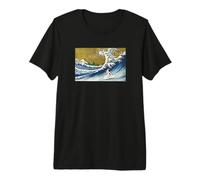 Mens & Womens Funny Retro Vintage Surfing A Wave Cow Lover Camiseta Premium
