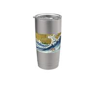 Mens Womens Funny Retro Vintage Surfing Wave Armadillo Lover Vaso térmico de acero inoxidable de doble pared