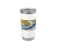 Mens Womens Funny Retro Vintage Surfing Wave Armadillo Lover Vaso térmico de acero inoxidable de doble pared