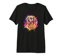 Mens Womens Funny Vintage 80s Golden Retriever Dog Lover Camiseta Premium