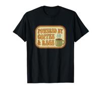 Mens Womens Funny Vintage Retro Powered by Coffee & Rage Camiseta