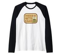 Mens Womens Funny Vintage Retro Powered by Coffee & Rage Camiseta Manga Raglan