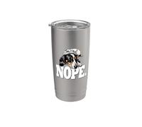 Mens Womens Girls Funny Napping NOPE Piebald Dachshund Lover Vaso térmico de acero inoxidable de doble pared