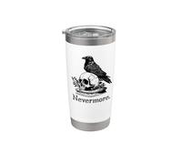 Mens Womens Girls Goth Emo Black Quoth The Raven Nevermore Vaso térmico de acero inoxidable de doble pared