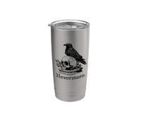 Mens Womens Girls Goth Emo Black Quoth The Raven Nevermore Vaso térmico de acero inoxidable de doble pared