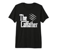 Men's Women's Graphic Tees - The Cat Father Short Sleeve Fun Camiseta Premium
