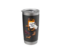 Mens Womens Happy Pills Mini Miniature Black Dachshund Lover Vaso térmico de acero inoxidable de doble pared