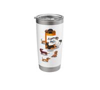 Mens Womens Happy Pills Mini Miniature Black Dachshund Lover Vaso térmico de acero inoxidable de doble pared