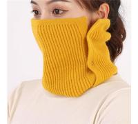 Men's Women's Hedging Copper Buckle Knitted Warm Scarf Winter Elastic Fake Collar Pullover Neck Guard Scarve(Yellow)