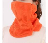 Men's Women's Hedging Copper Buckle Knitted Warm Scarf Winter Elastic Fake Collar Pullover Neck Guard Scarve(Orange)