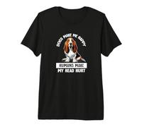Mens Womens Humans Hurt My Head Happy Basset Hound Lover Camiseta Premium