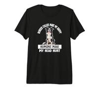 Mens Womens Humans Hurt My Head Happy Border Collie Lover Camiseta Premium